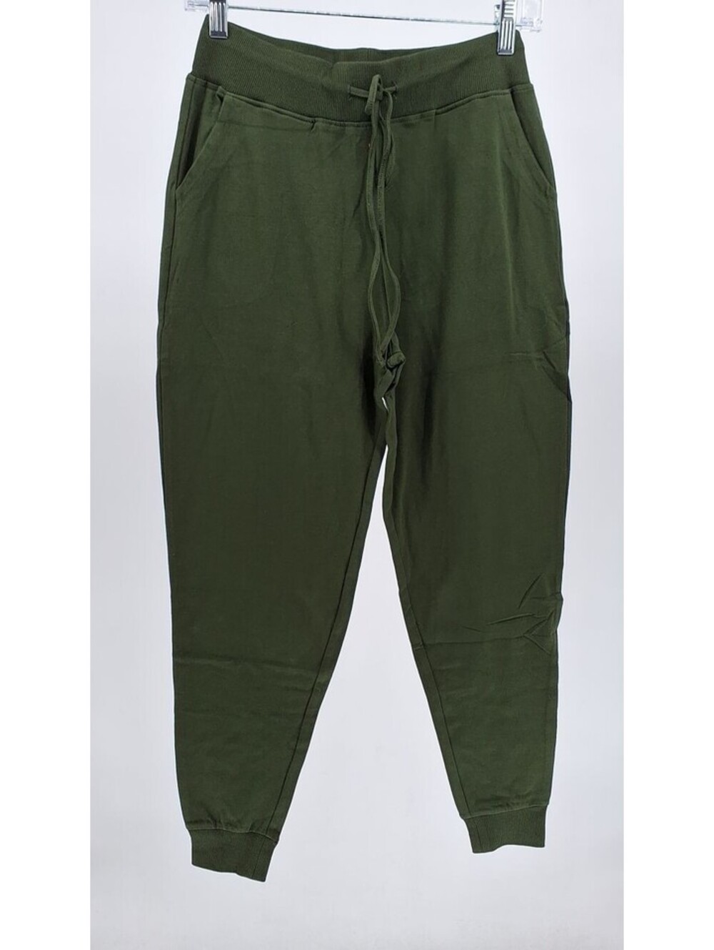 Zenana Soft Cotton Jogger Bottoms-Army Green / S